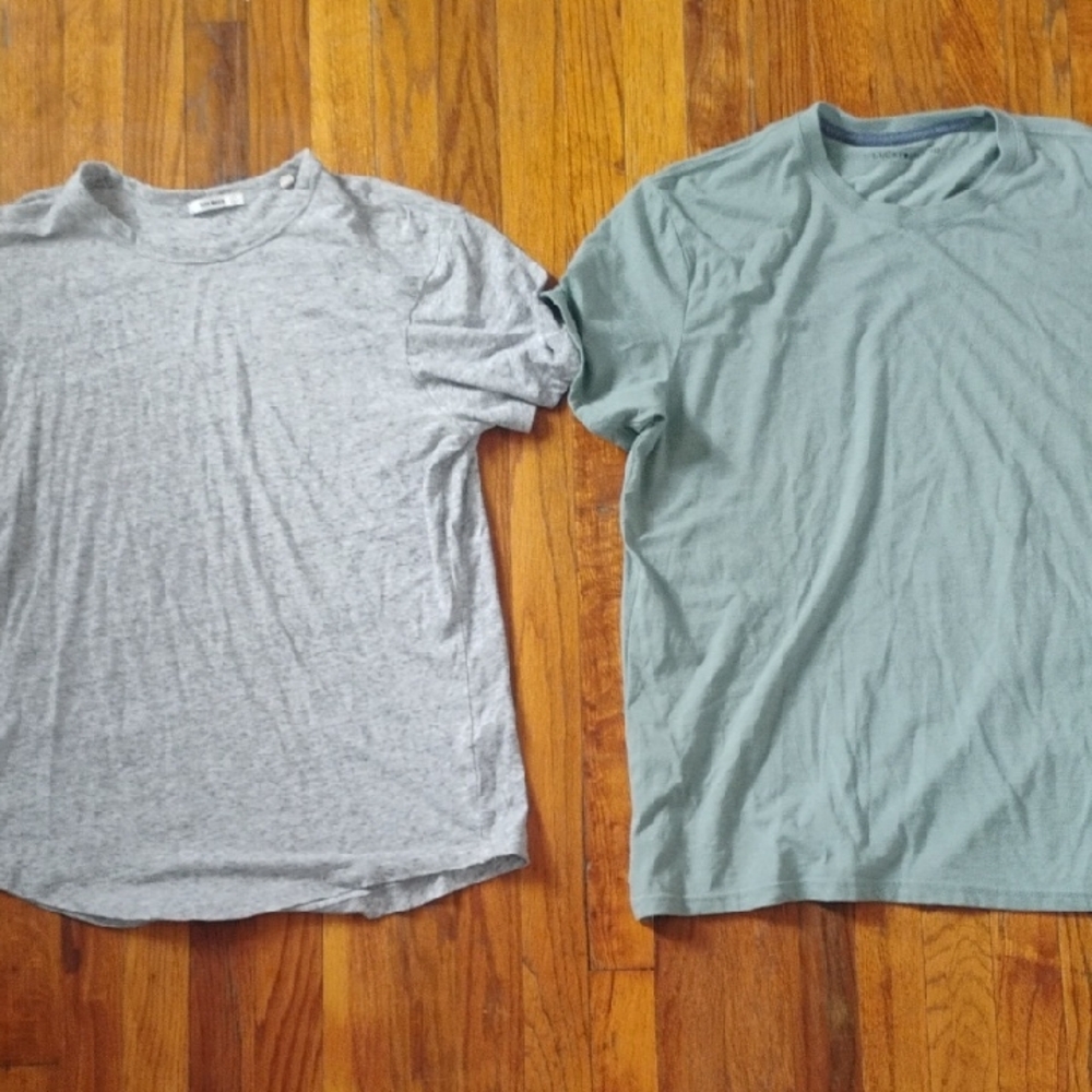 Gray and Green Men's T-Shirt Set